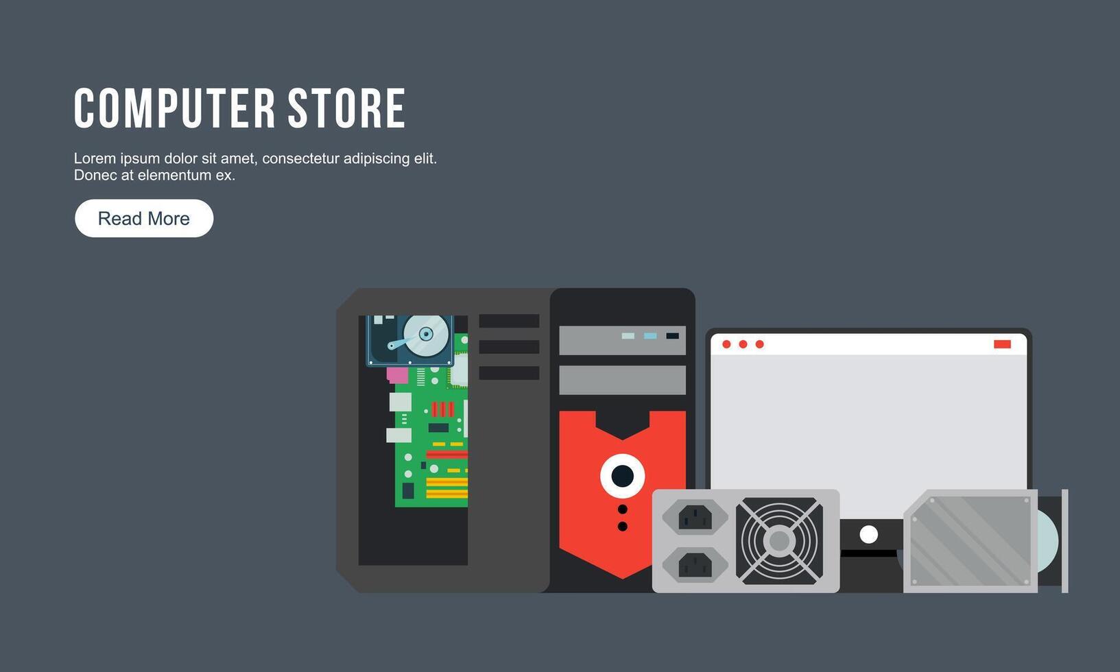 Computer banners logo. Computer store logo vector