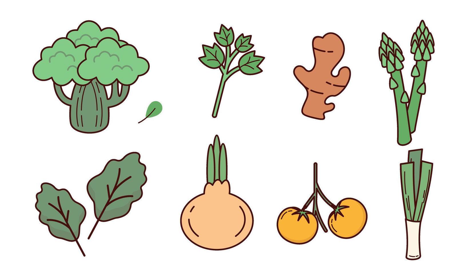 Cute vegetables doodle logo vector