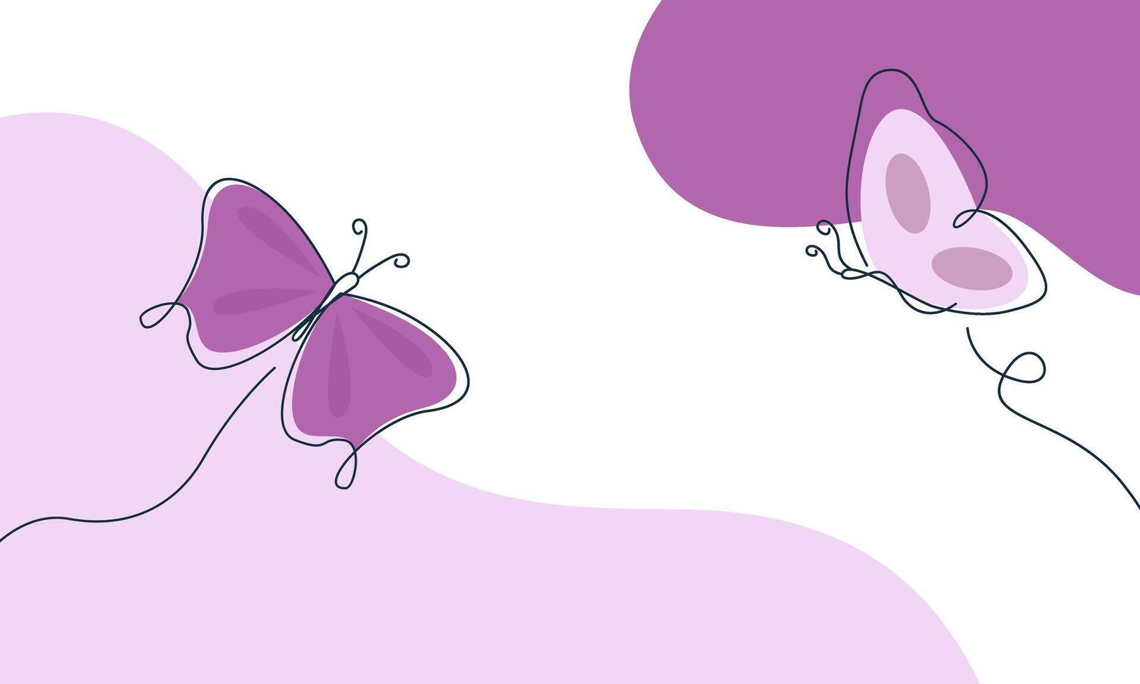 Beautiful butterfly outline background vector