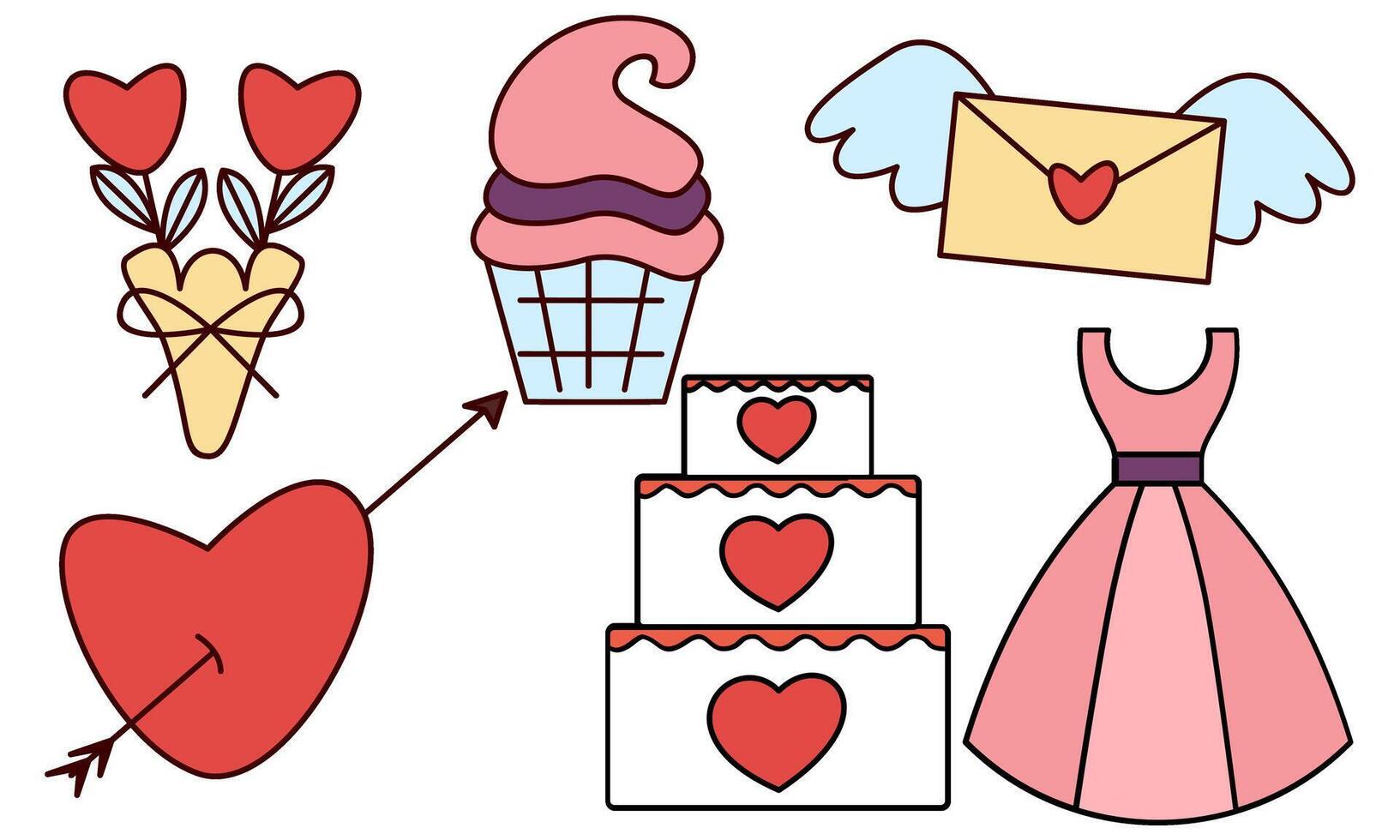 Wedding element collection vector logo