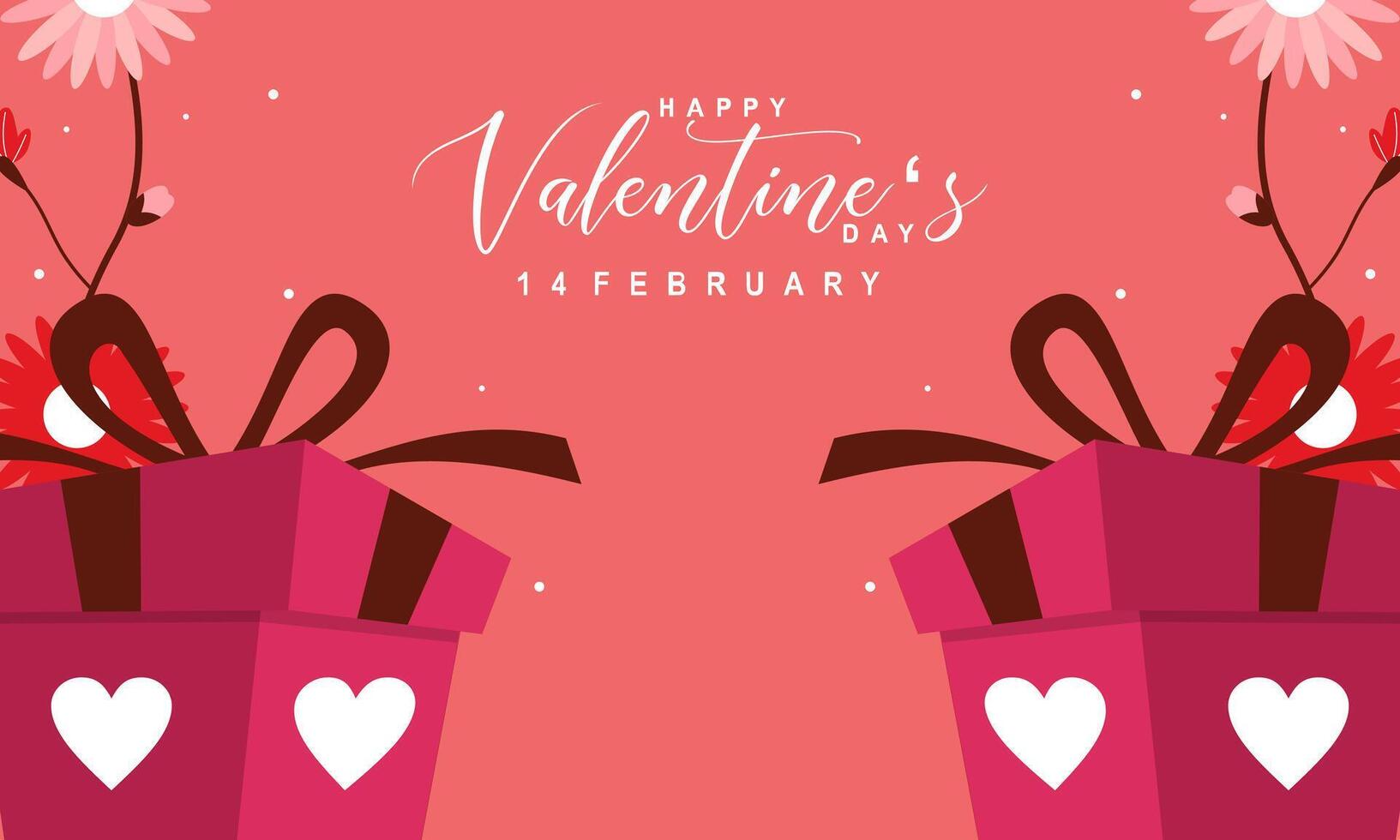 Valentine's day concept frame vector illustration