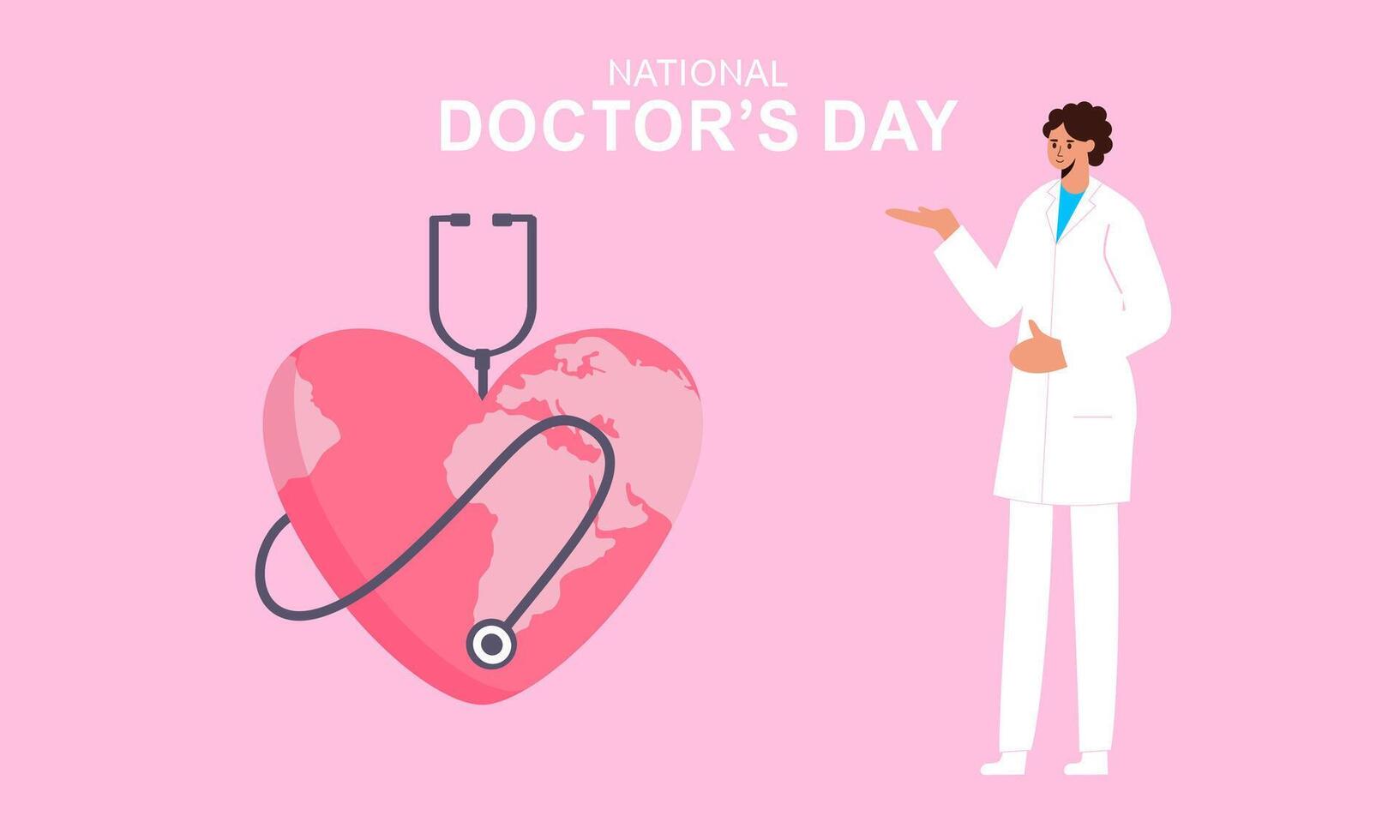 internacional contento del doctor día ilustración vector