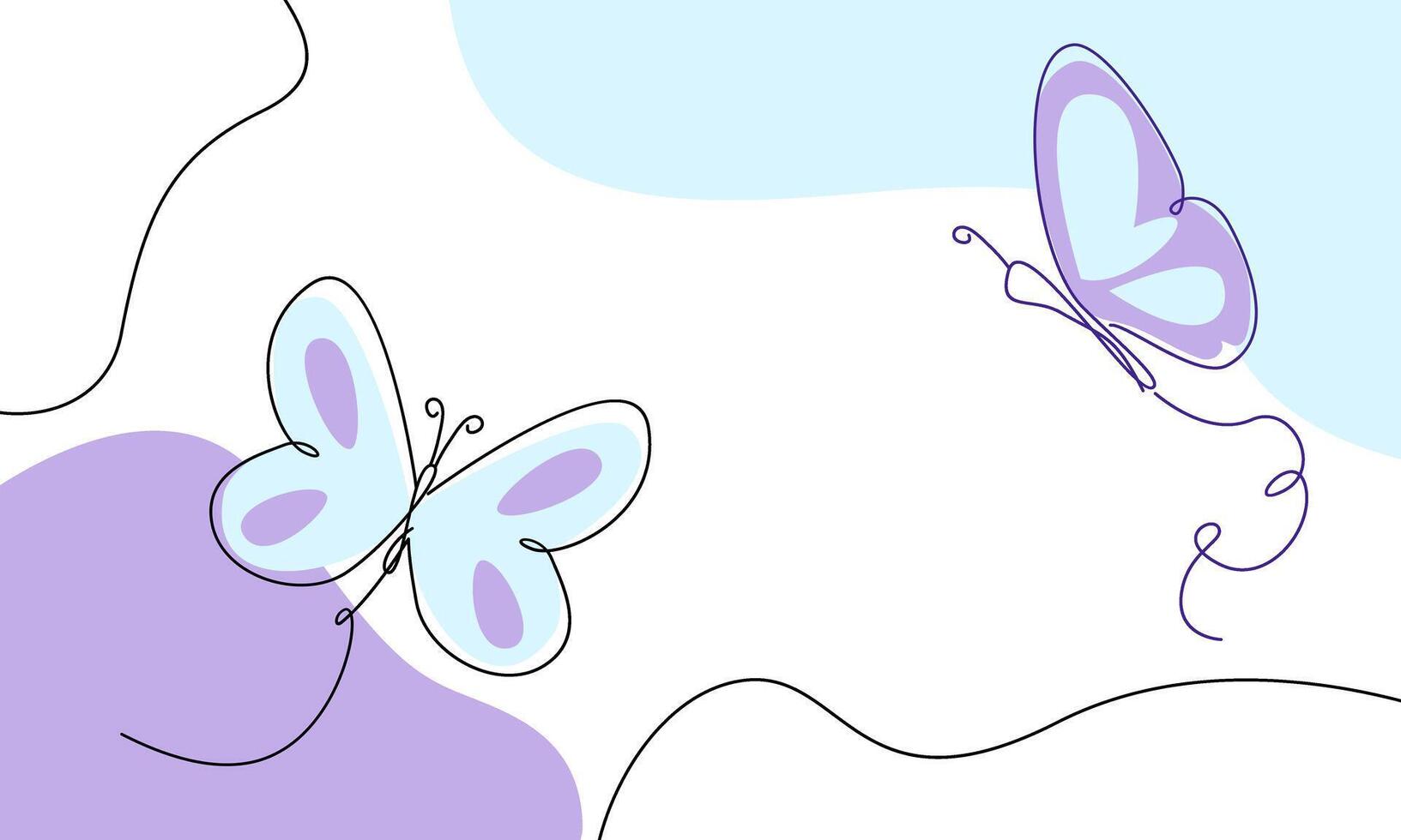 Beautiful butterfly outline background vector