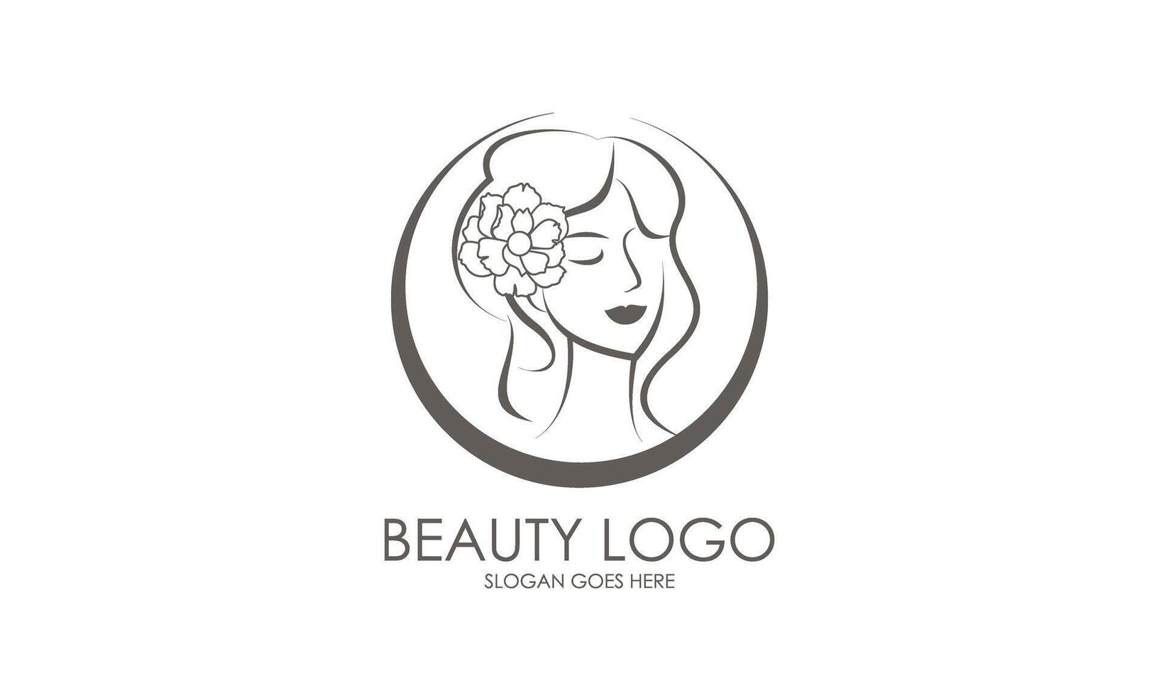 belleza femenino mujer logo modelo vector