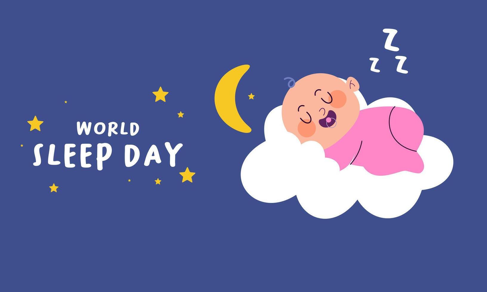 World sleep day. Cute planet Earth sleeping under a blanket on an international holiday vector