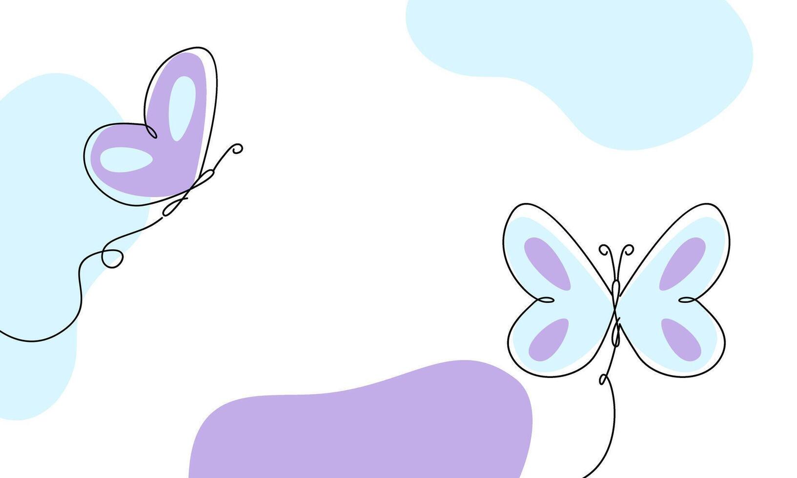 Beautiful butterfly outline background vector