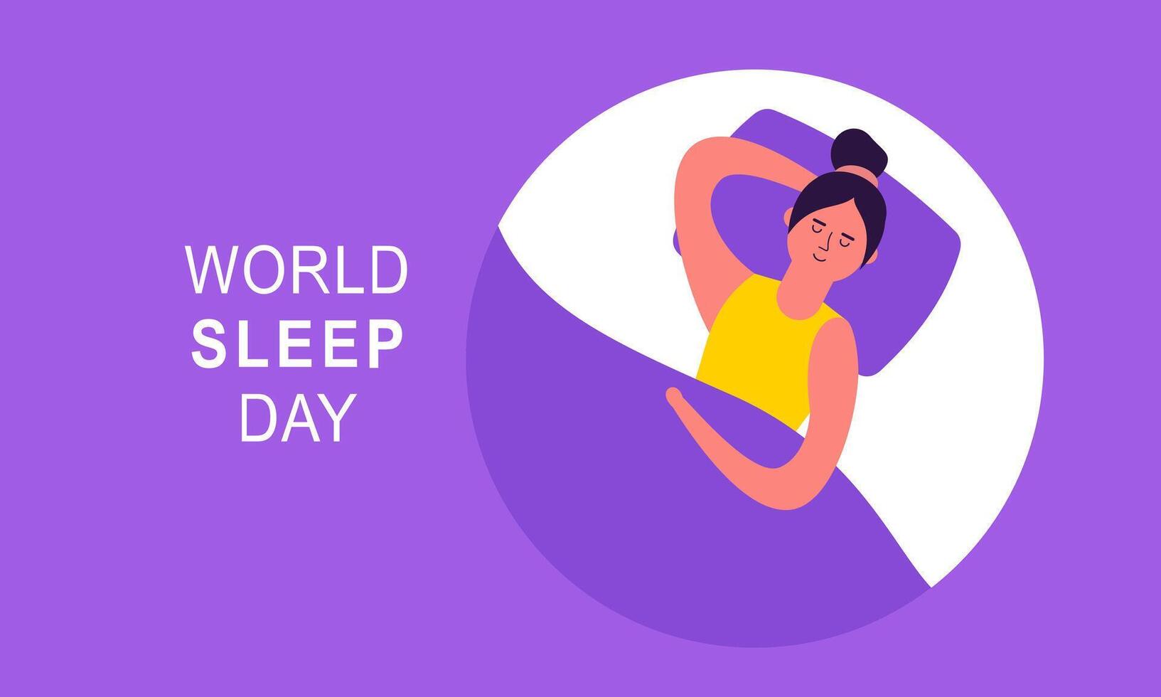 World sleep day. Cute planet Earth sleeping under a blanket on an international holiday vector