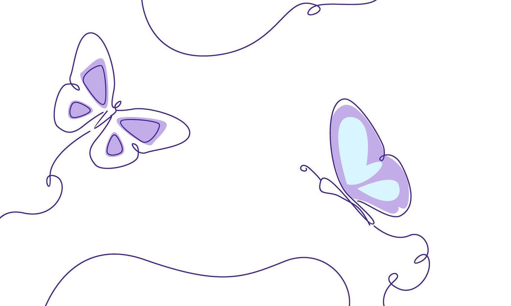 Beautiful butterfly outline background vector