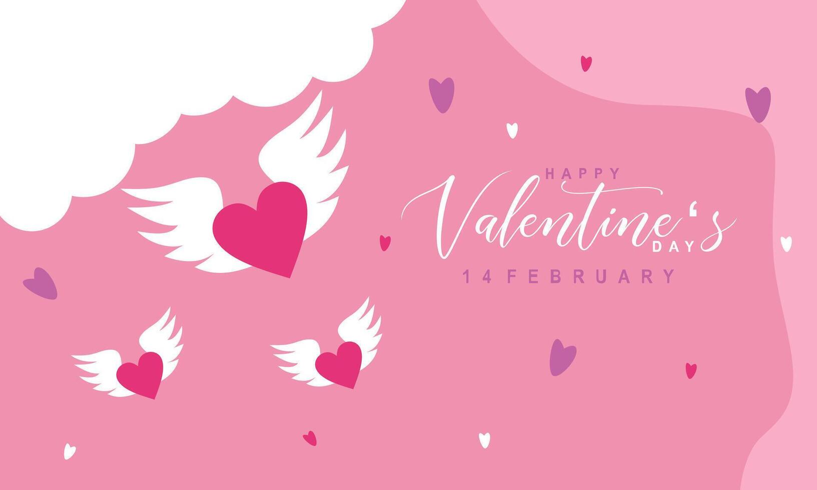 Valentine's day concept frame vector illustration