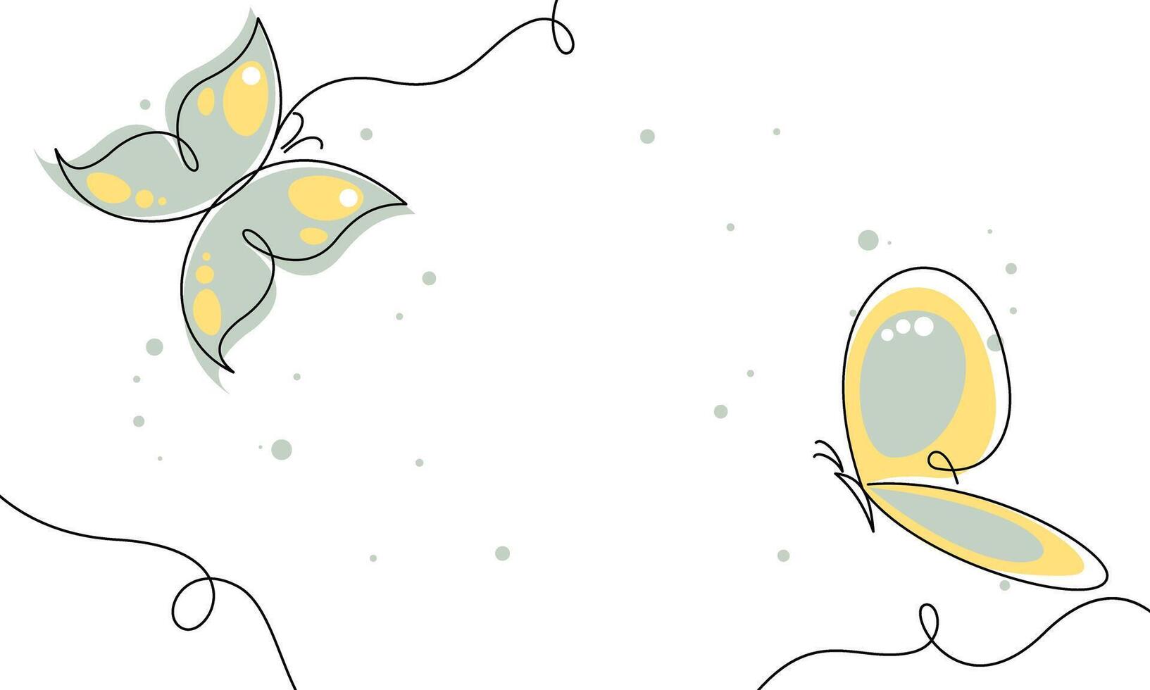 Beautiful butterfly outline background vector
