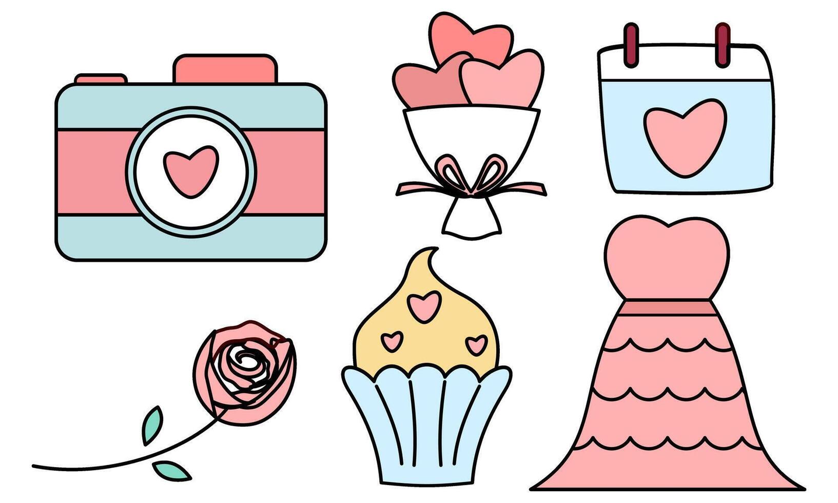 Wedding element collection vector logo