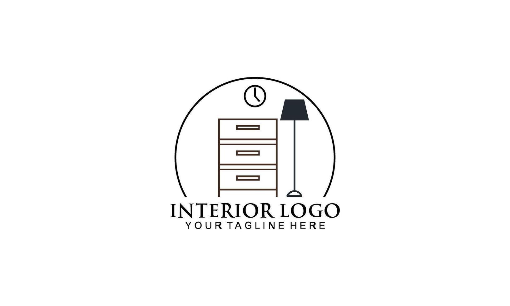 Interior room, furniture gallery logo design vector