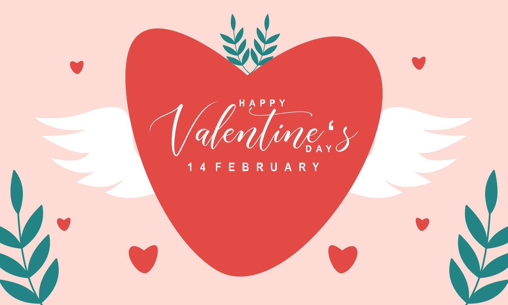 Valentine's day concept frame vector illustration