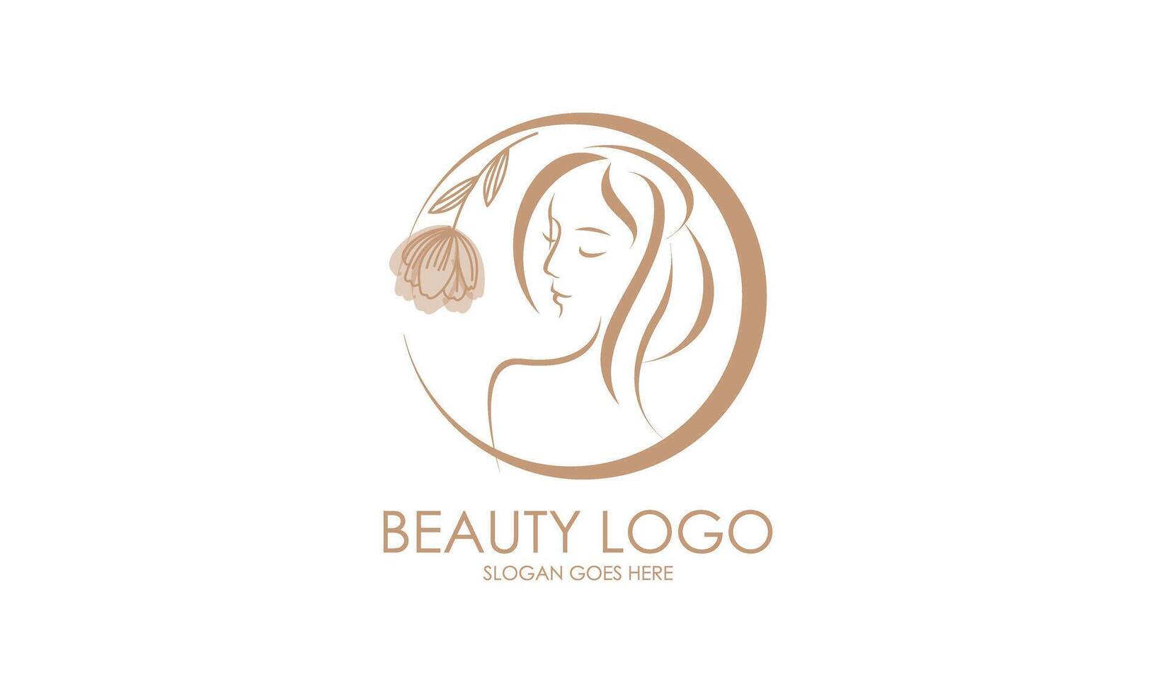 Beauty feminine woman logo template vector