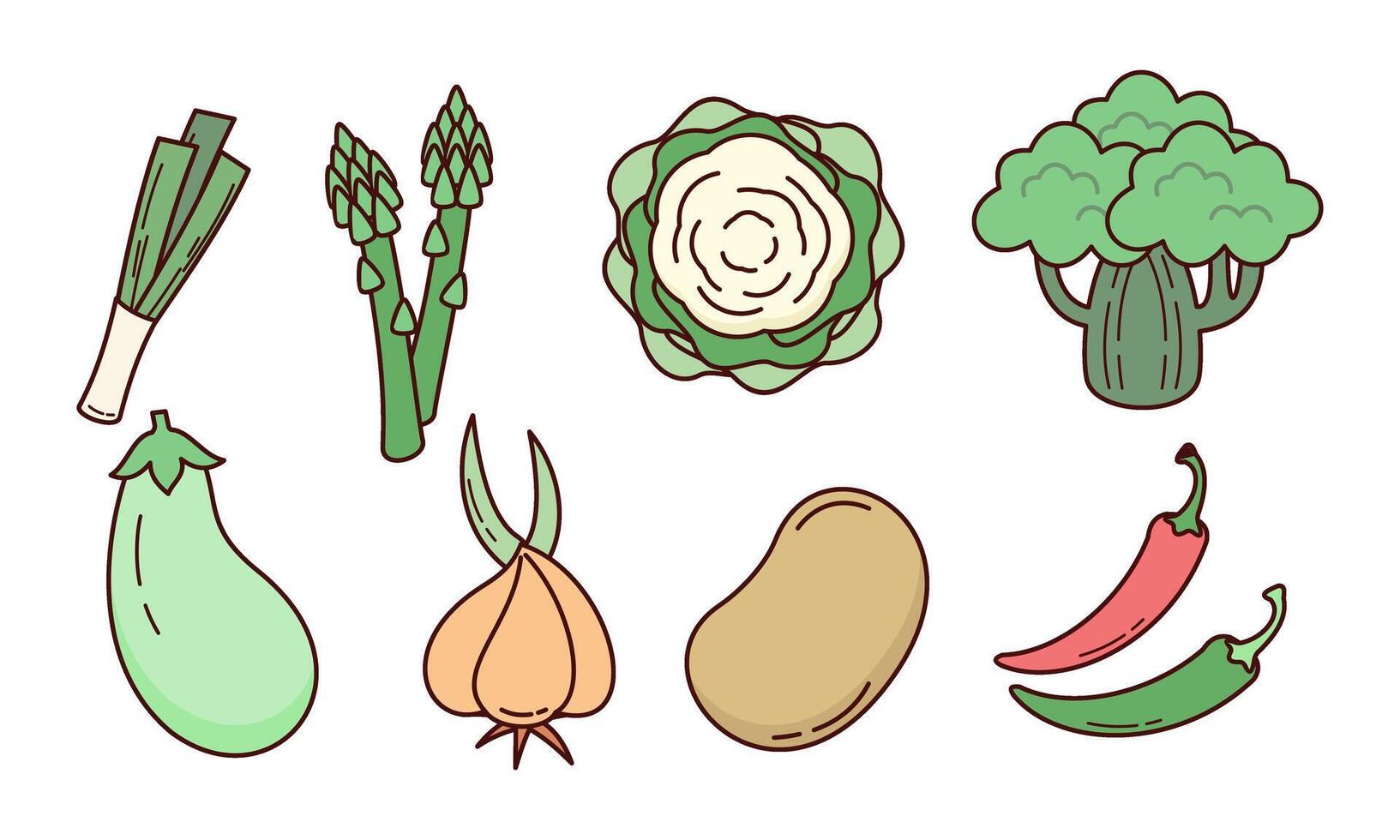 linda vegetales garabatear logo vector