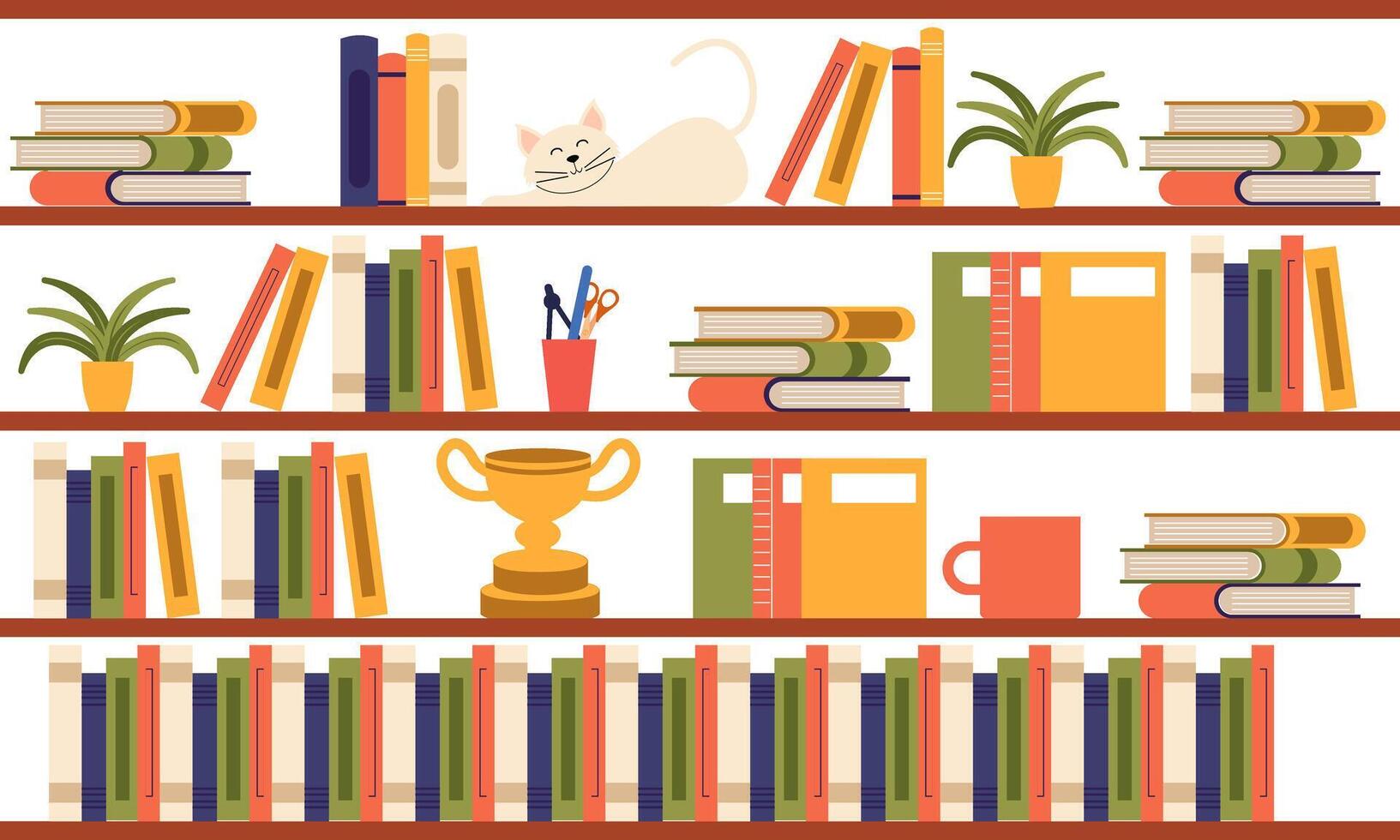 Bookshelf concept illustration for book festival and fair vector