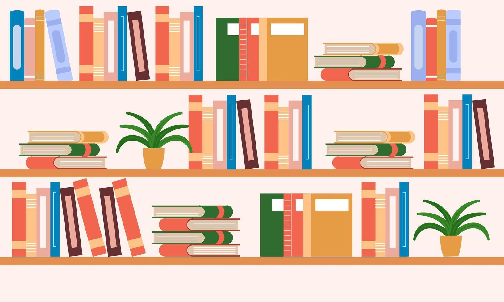 Bookshelf concept illustration for book festival and fair vector