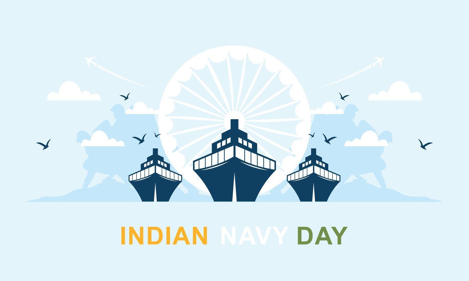 Indian Navy Day 4 December template vector