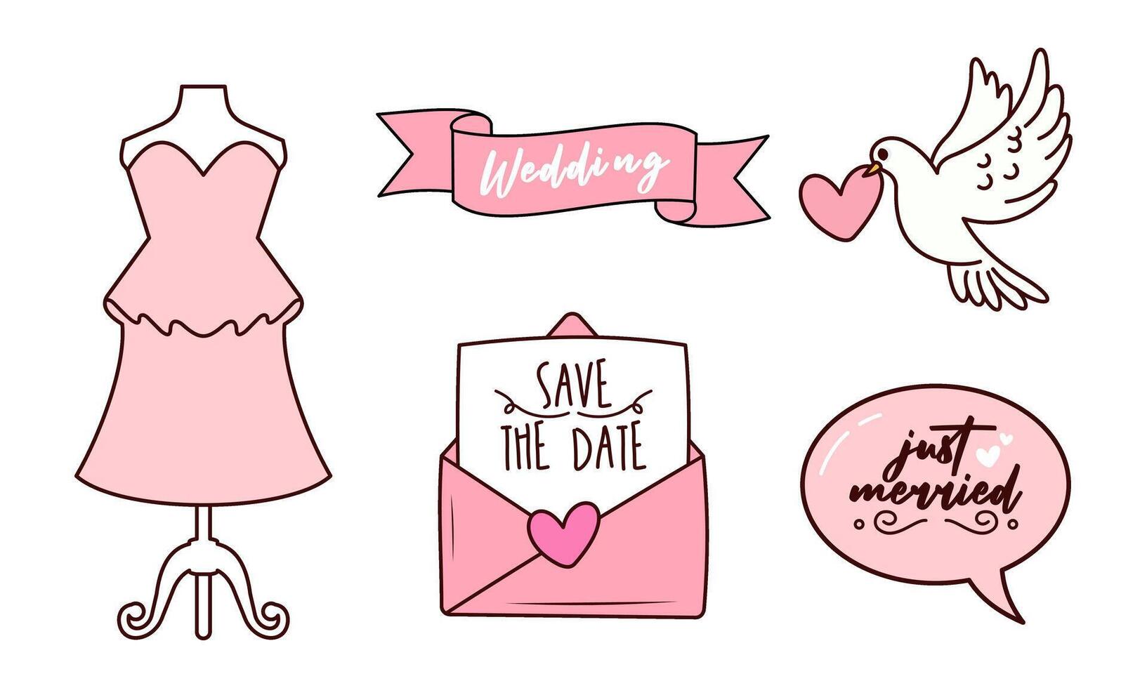 Wedding element collection vector logo