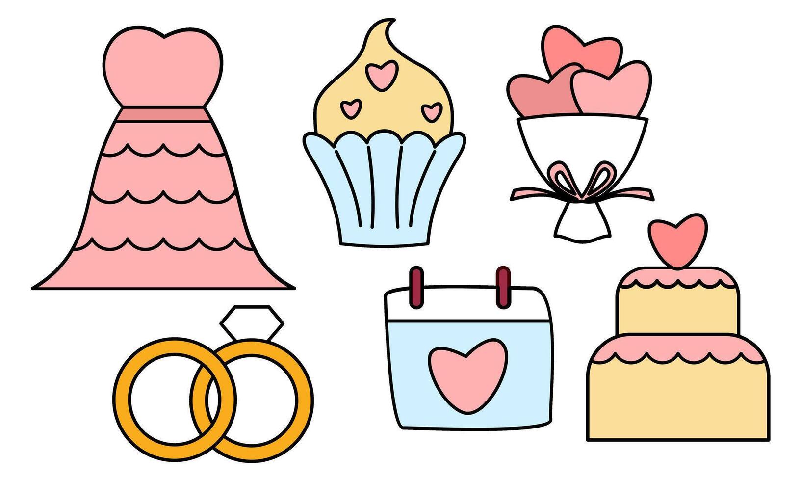 Wedding element collection vector logo