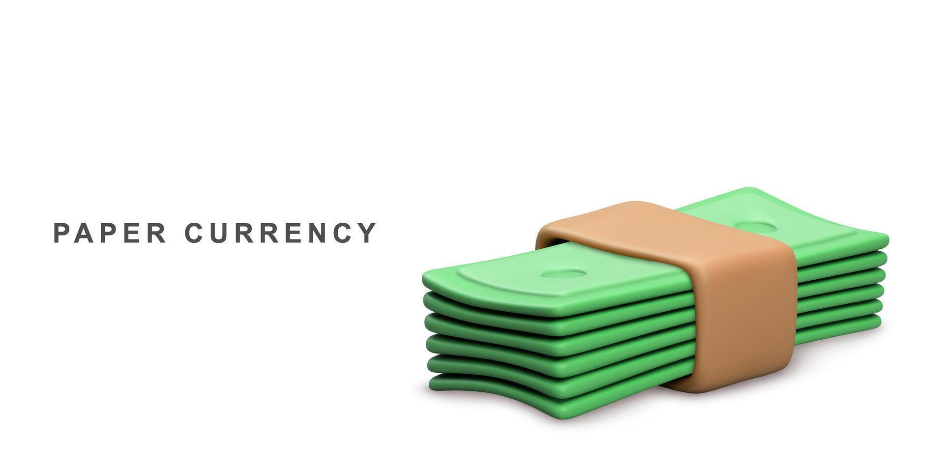 3d Realistic money concept. Vector illustration.