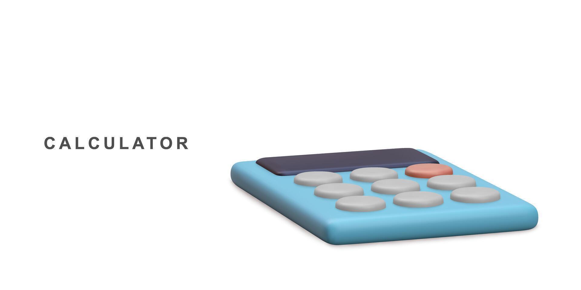 3d Calculator on white background. Vector illustration.