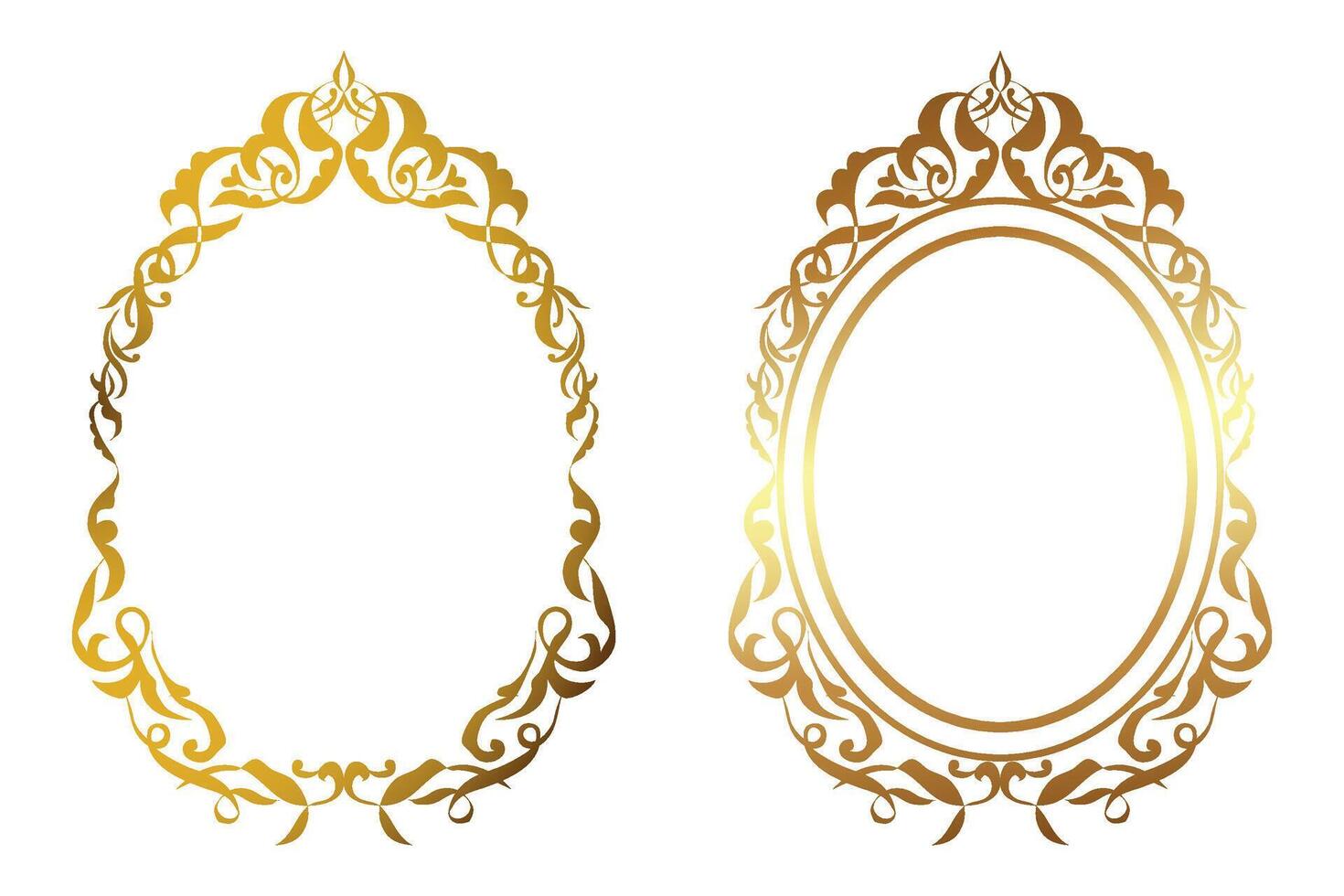 vector oval shape golden for invitation cards