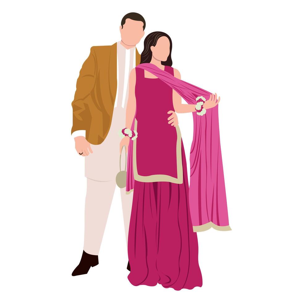 south indian bride vector