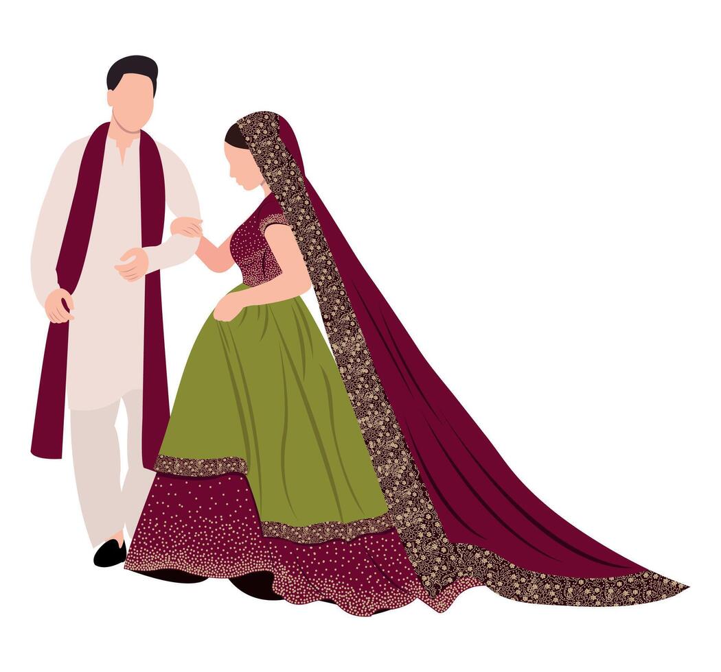 south indian bride vector