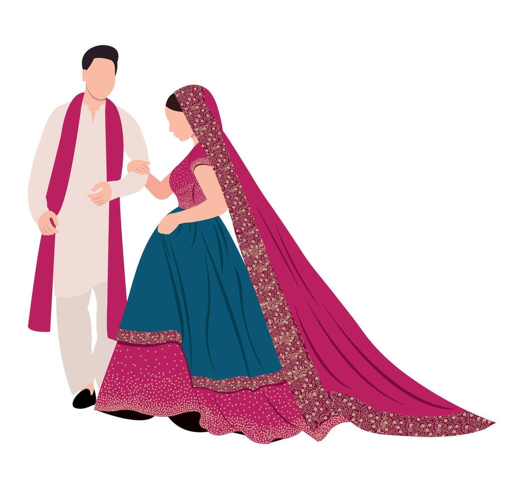 south indian bride vector