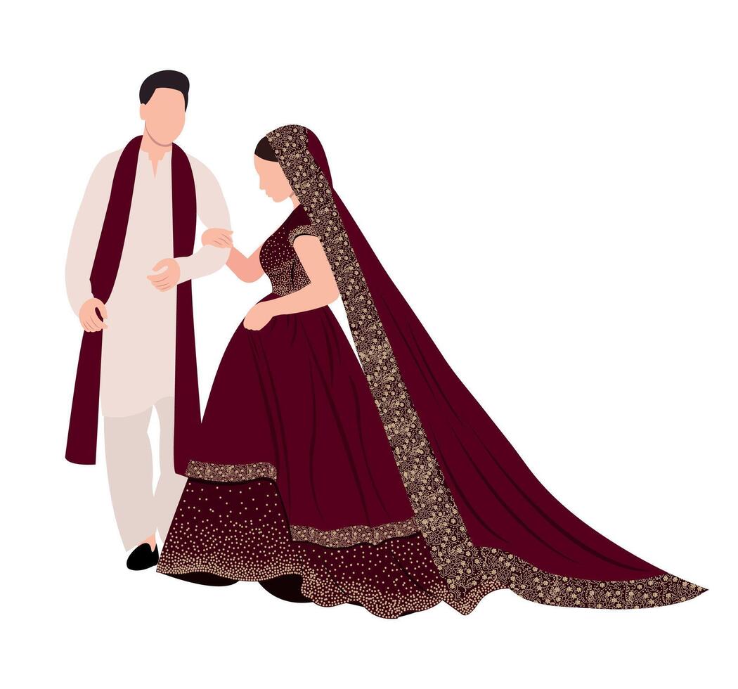 south indian bride vector