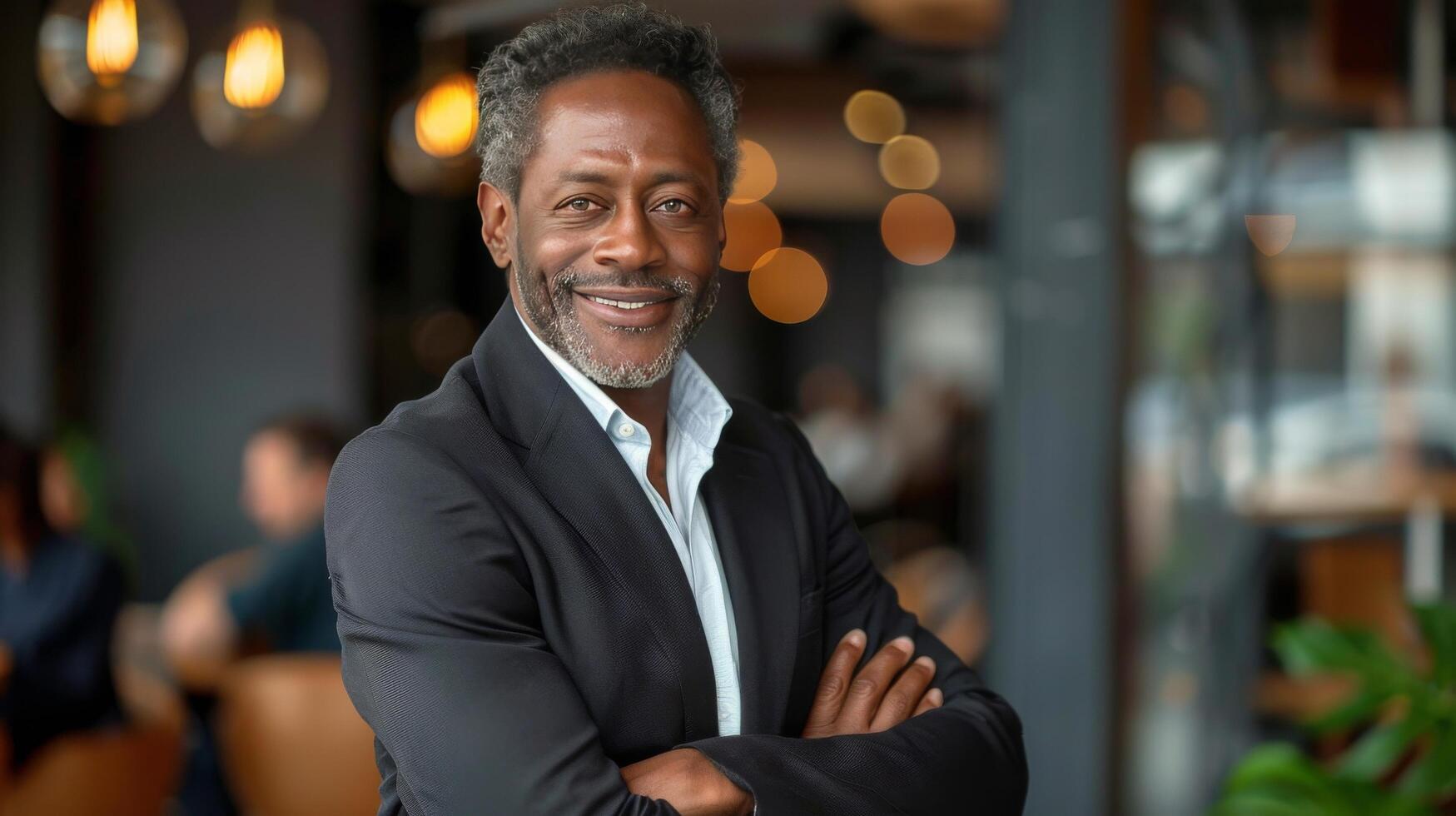AI generated Businessman Standing With Arms Crossed photo