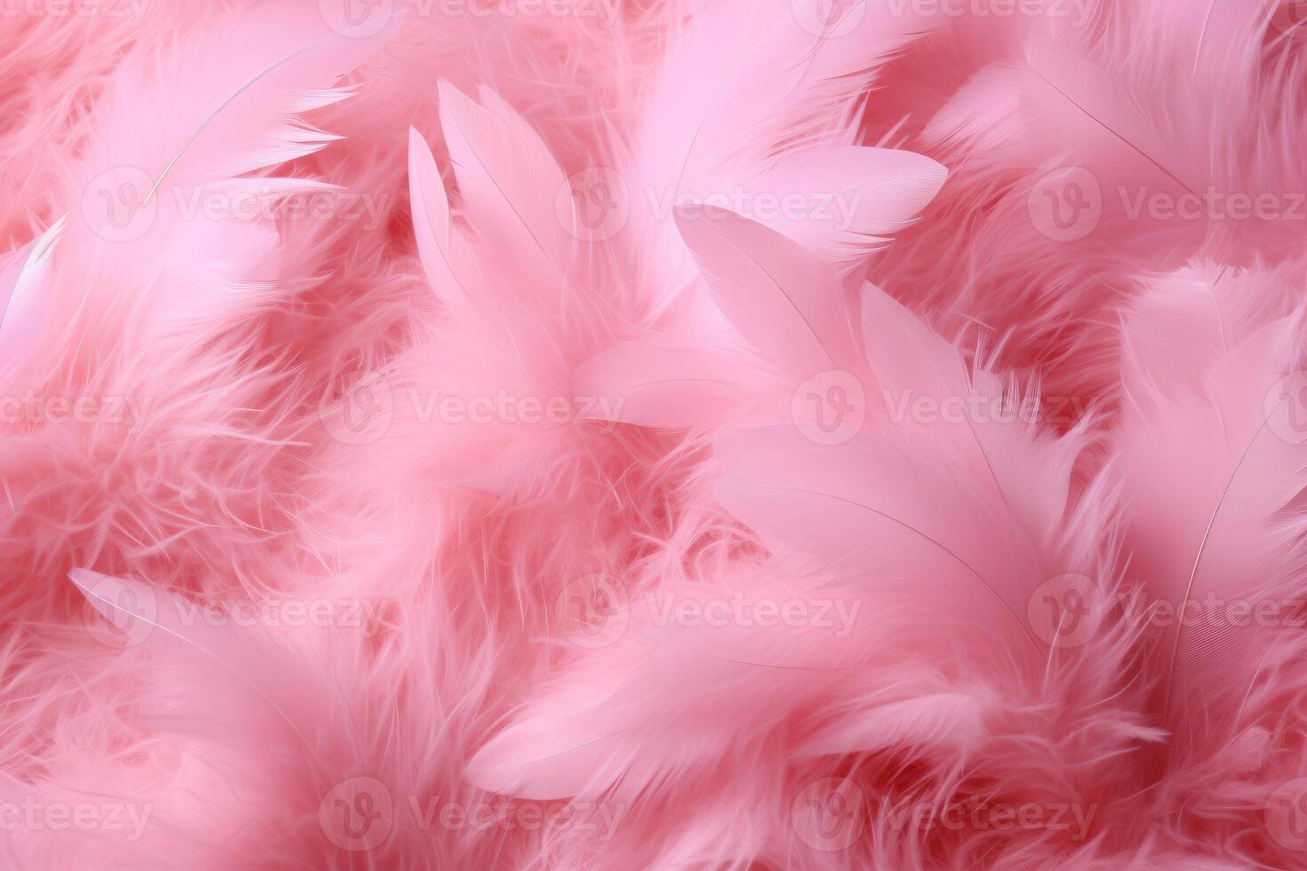 AI generated Vibrant Fluffy pink feathers. Generate Ai photo