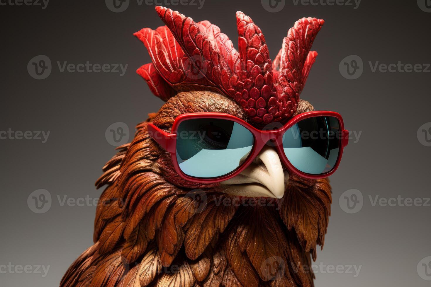 AI generated Unconventional Rooster in sunglasses. Generate Ai photo