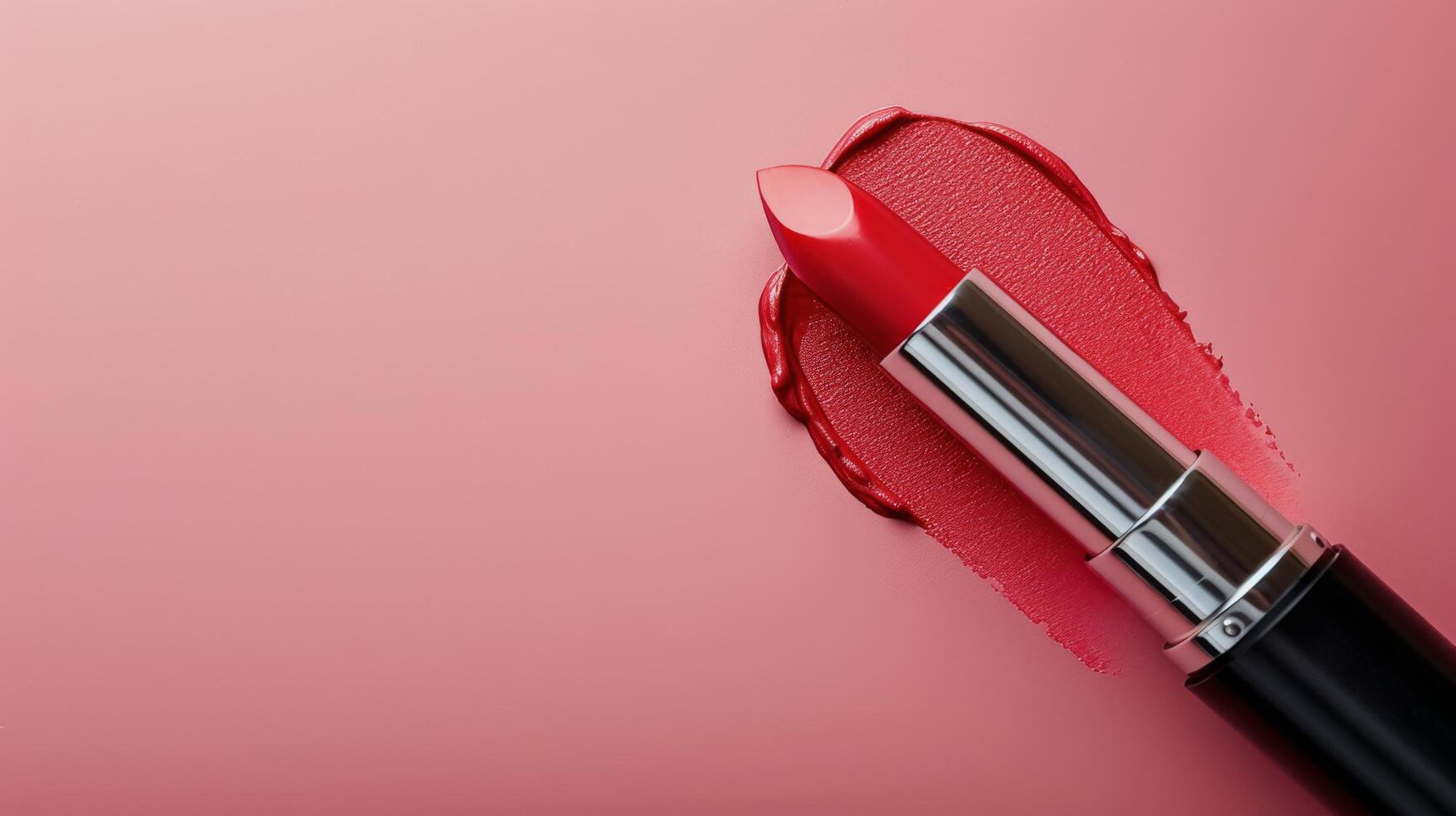 AI generated Lipstick on Pink Background photo