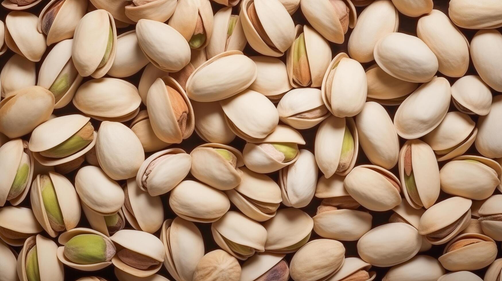 AI generated Top-View Background of Pistachios photo
