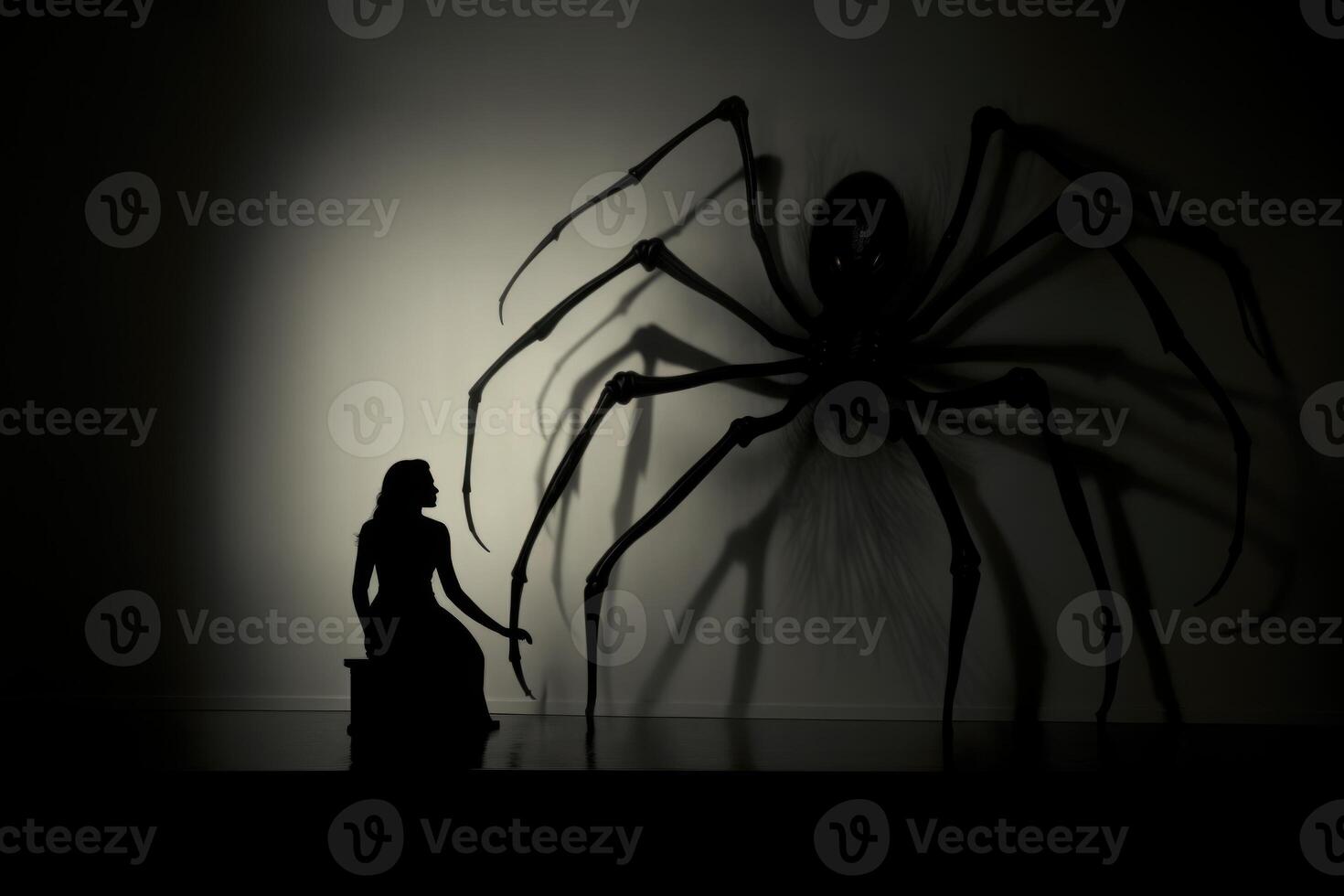 AI generated Spider black style wall. Generate Ai photo