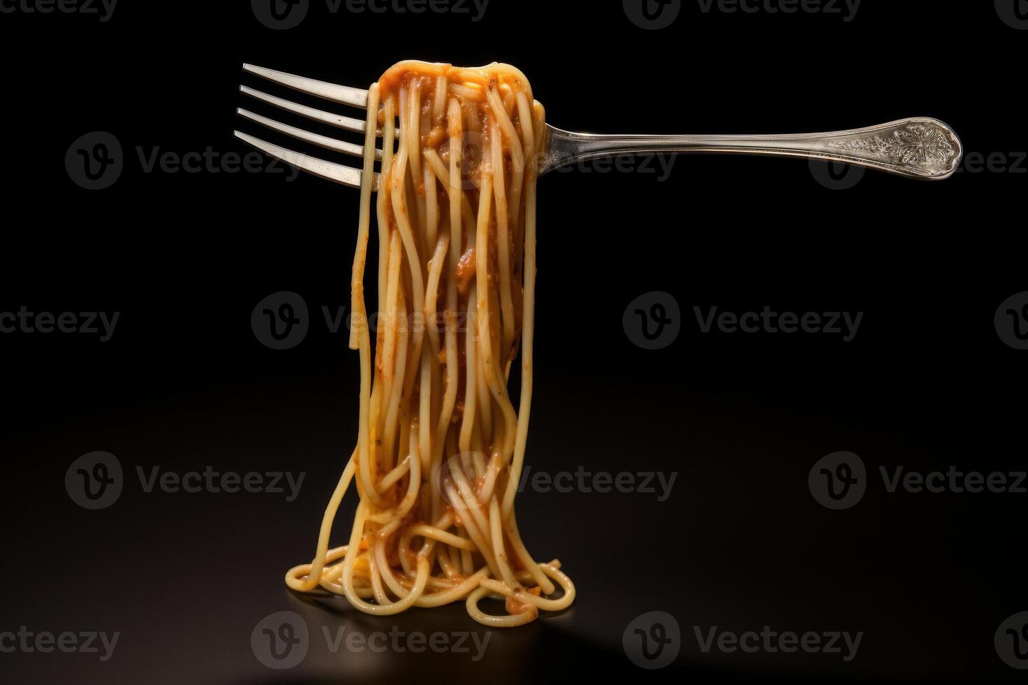 AI generated Spaghetti fork food. Generate AI photo