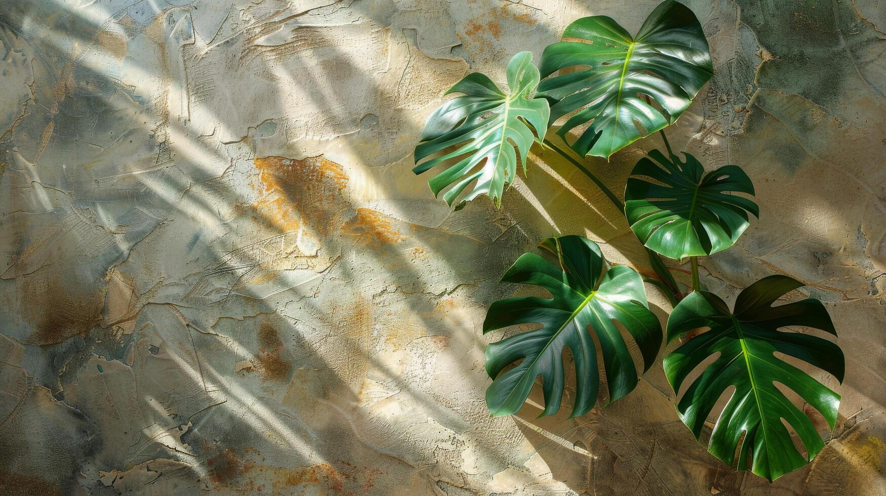 AI generated Large Green Plant on Table photo