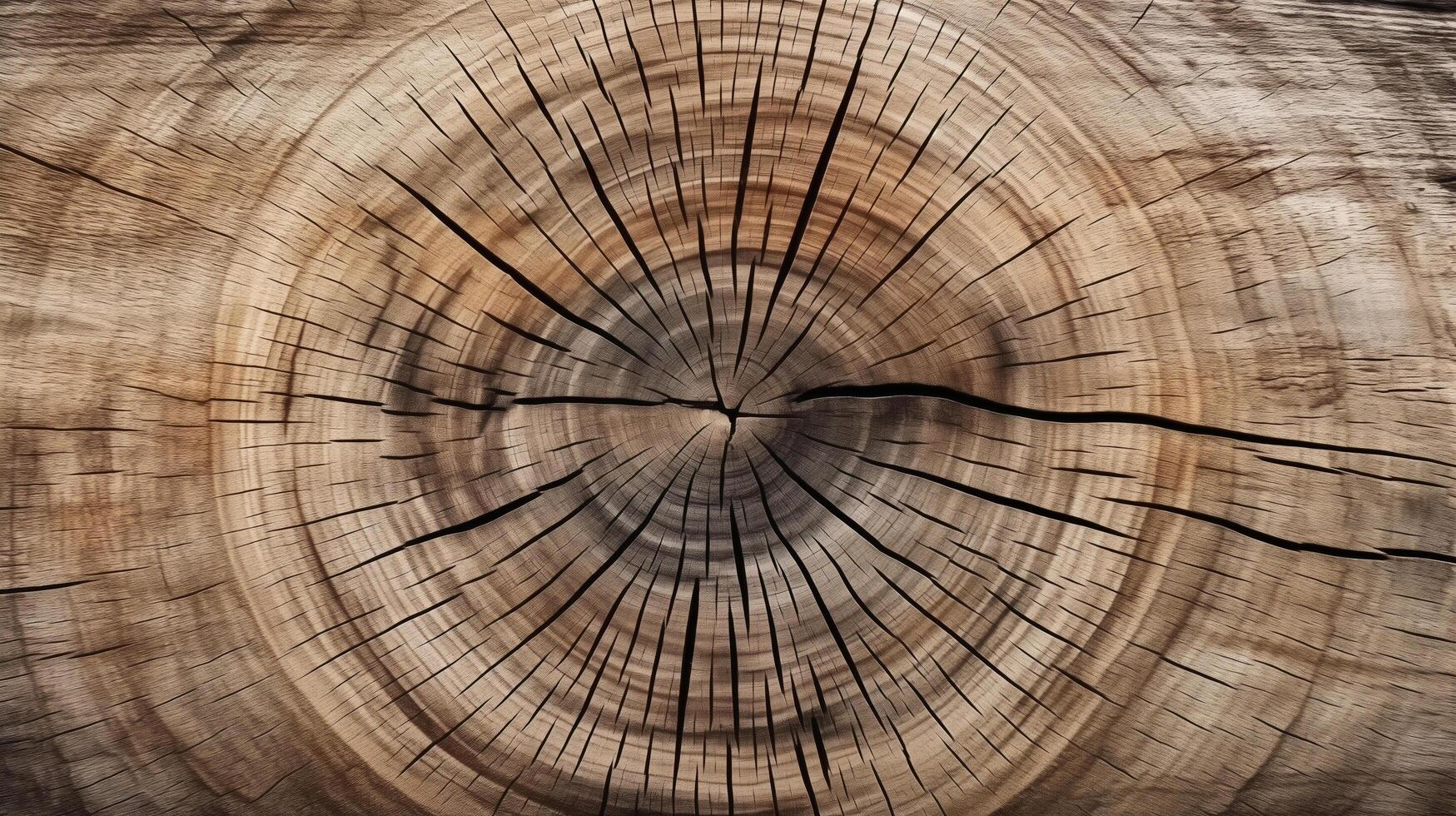 AI generated Cross-section texture of wood trunk photo