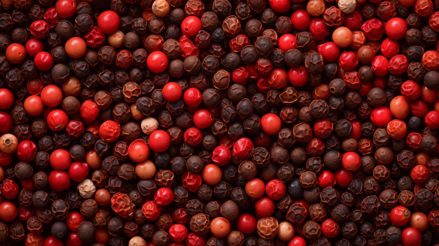 AI generated Mixed Peppercorns on Graded Background, Top View photo