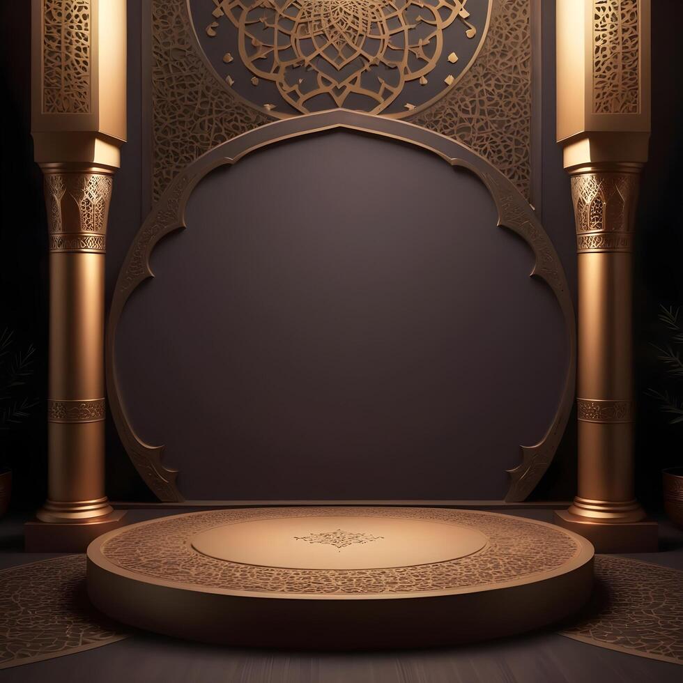 AI generated Free Ramadan kareem luxury islamic background photo