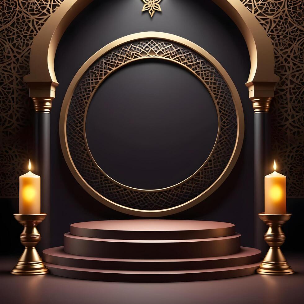 AI generated Free Ramadan kareem luxury islamic background photo