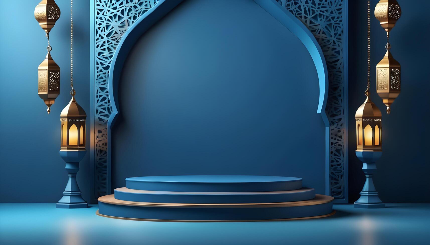 AI generated Free Ramadan kareem luxury islamic background photo