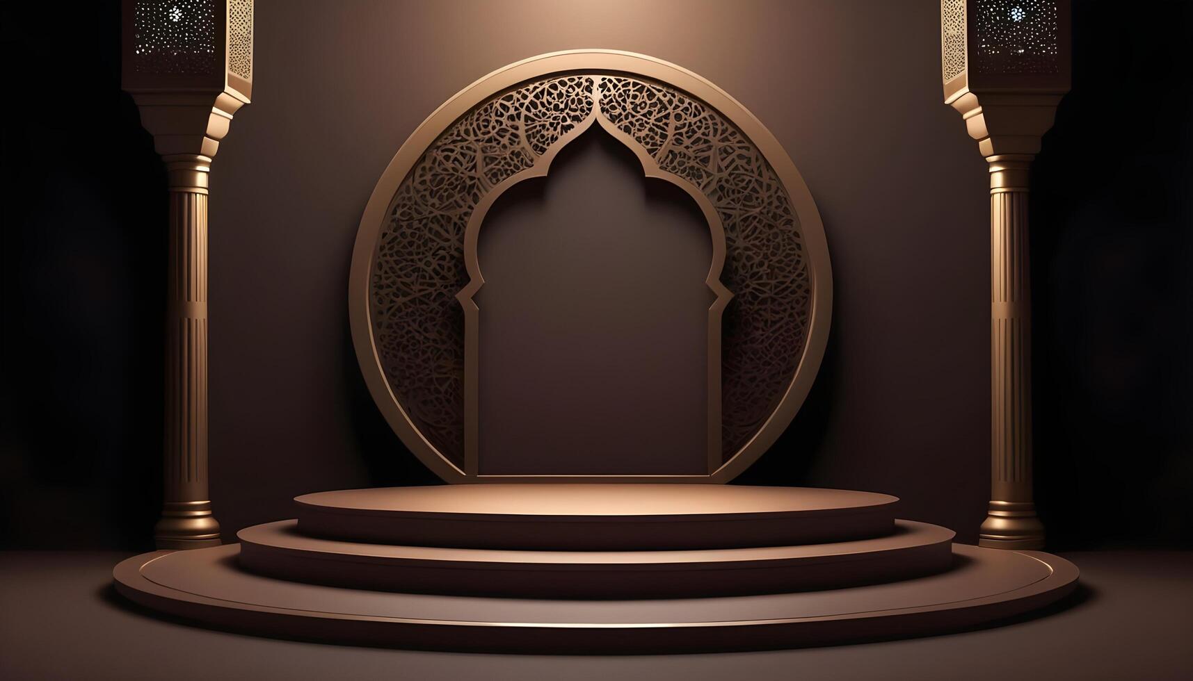 AI generated Free Ramadan kareem luxury islamic background photo