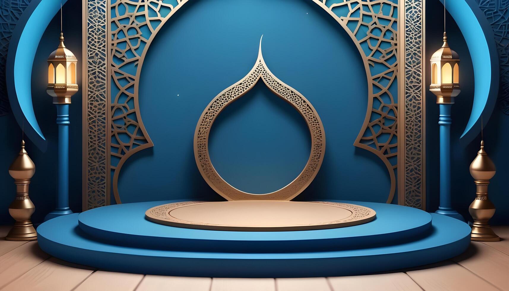 AI generated Free Ramadan kareem luxury islamic background photo