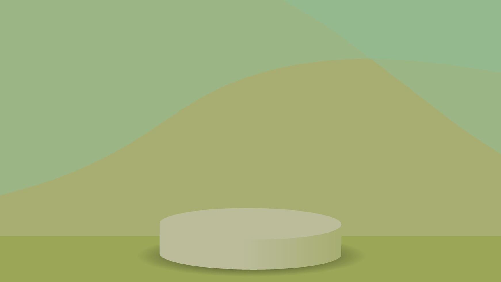 Green podium stage background, minimal style. 3D vector minimalism