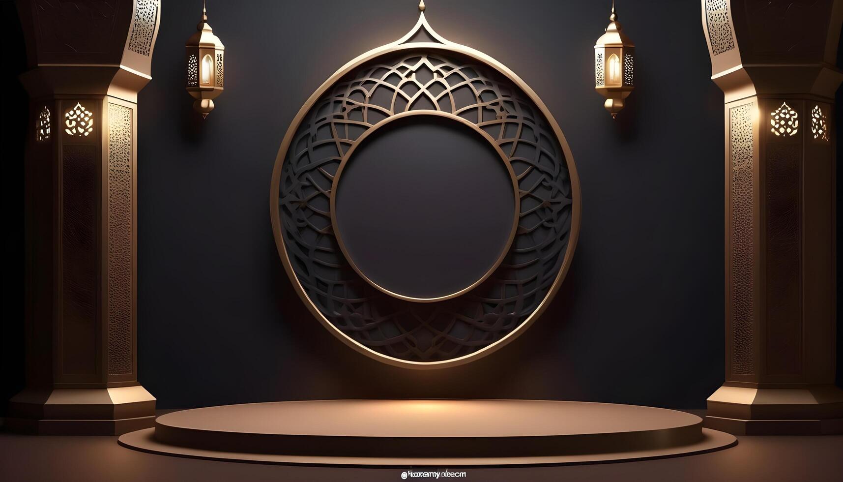 AI generated Free Ramadan kareem luxury islamic background photo