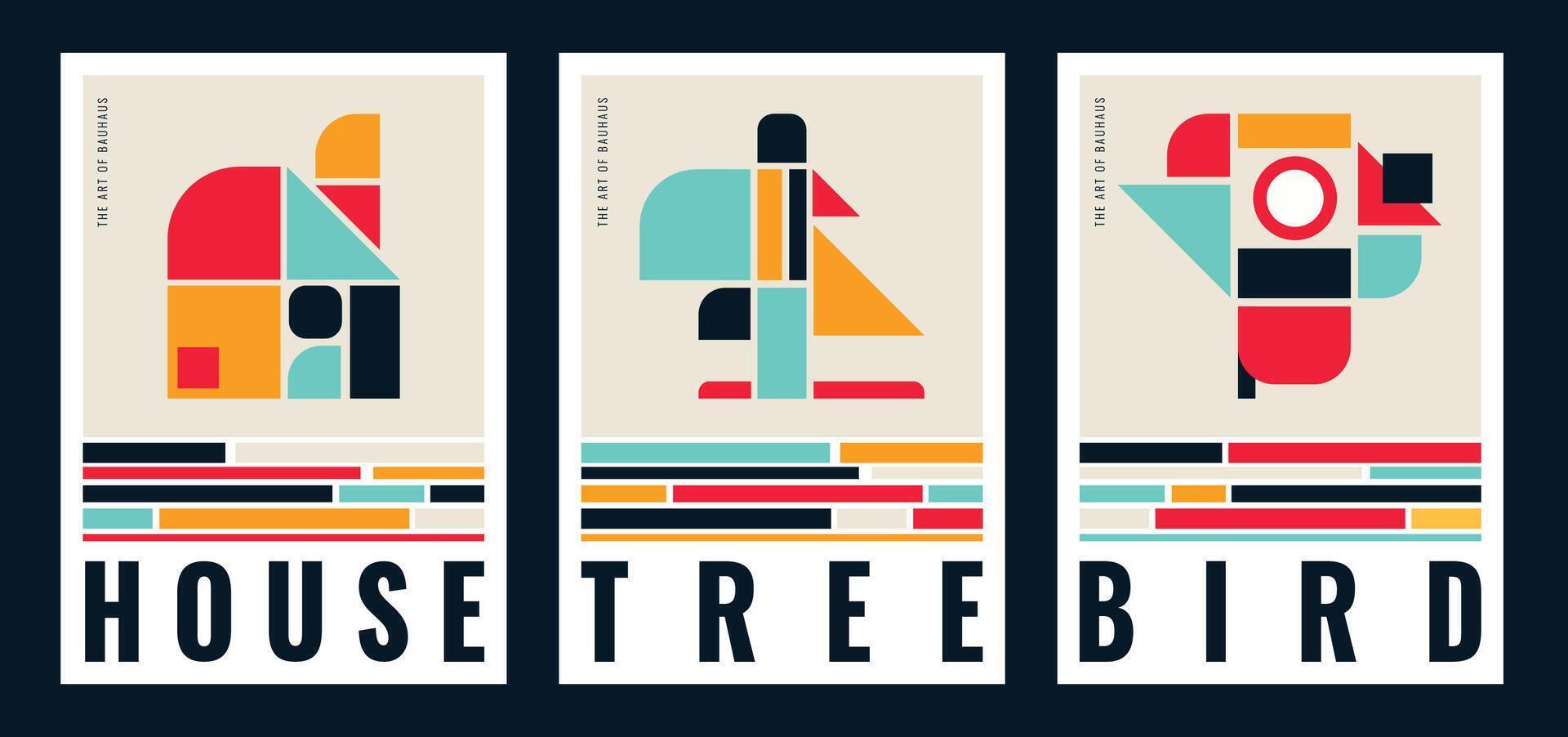 A set of the art of Bauhaus. Abstract shapes vector illustration.