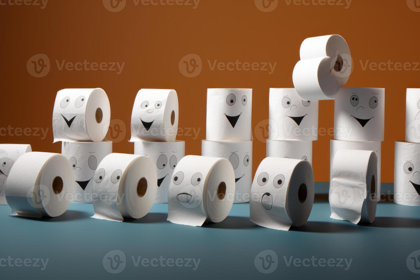 AI generated Essential Roll toilet paper. Generate Ai photo